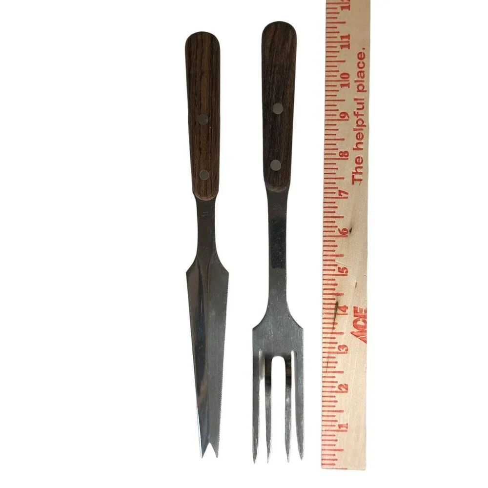 Vintage Utensil Serving Set Used 2 Piece Meat Carving